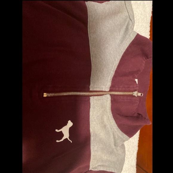 PINK Victoria Secret Purple/Grey 1/3 Zip pullover - Picture 2 of 5